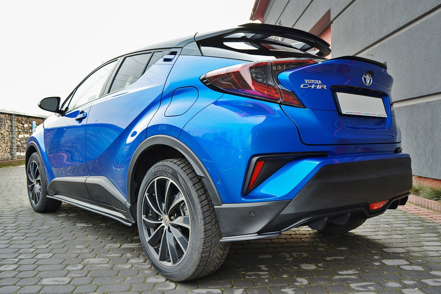Heck Ansatz Flaps Diffusor für TOYOTA C-HR  schwarz Hochglanz