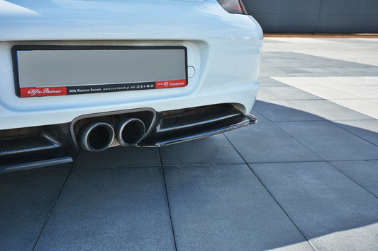 Heck Ansatz Flaps Diffusor für PORSCHE CAYMAN S 987C  schwarz Hochglanz