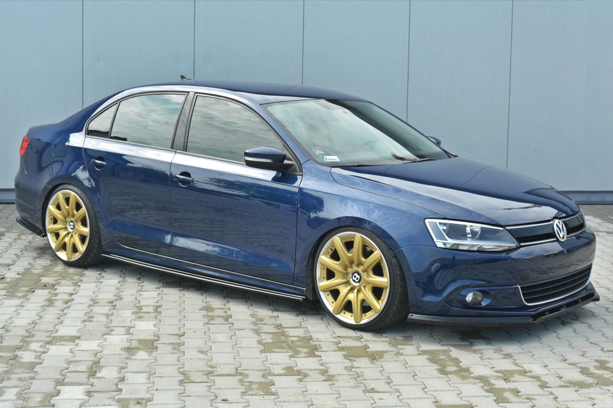 Seitenschweller Ansatz für VOLKSWAGEN JETTA MK6 SEDAN vor Facelift schwarz matt