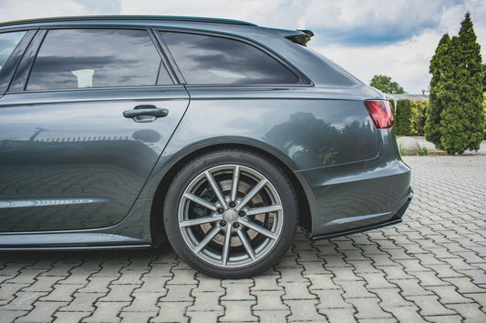 Heck Ansatz Flaps Diffusor für Audi S6 / A6 S-Line C7 FL schwarz Hochglanz