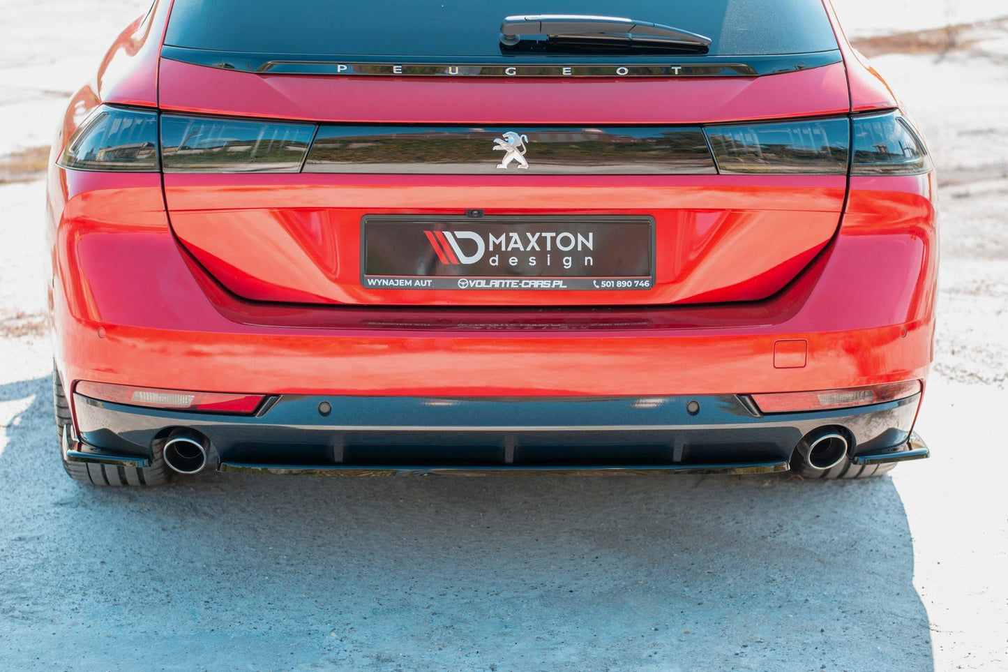 Mittlerer Diffusor Heck Ansatz für(ohne vertikale balken)  Peugeot 508 SW Mk2 Carbon Look