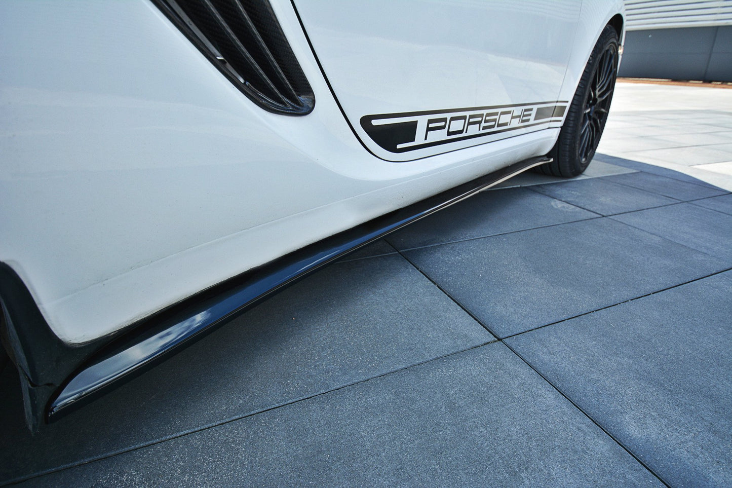 Seitenschweller Ansatz für PORSCHE CAYMAN S 987C  schwarz matt