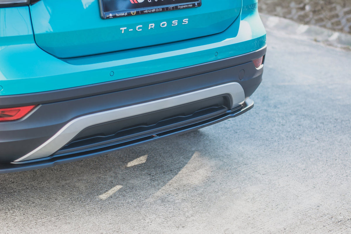 Mittlerer Diffusor Heck Ansatz für Volkswagen T-Cross Carbon Look
