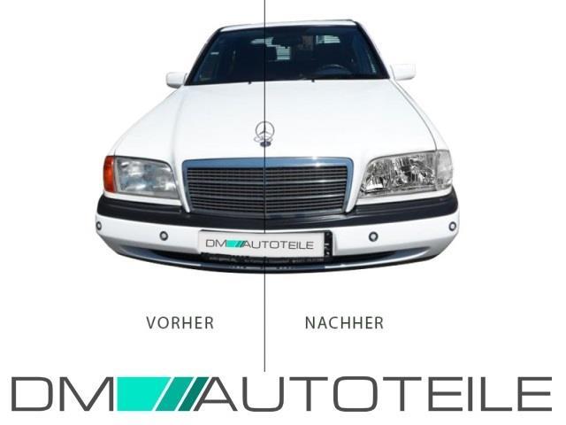 Mercedes C180 C280 W202 Scheinwerfer Rechts & Links Klarglas Chrom H4/H3