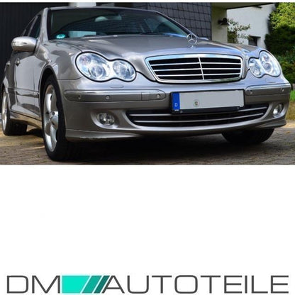 Mercedes C-Klasse W203 Kühlergrill Grill Chrom Schwarz 00-07 Avantgarde 3-Rippen