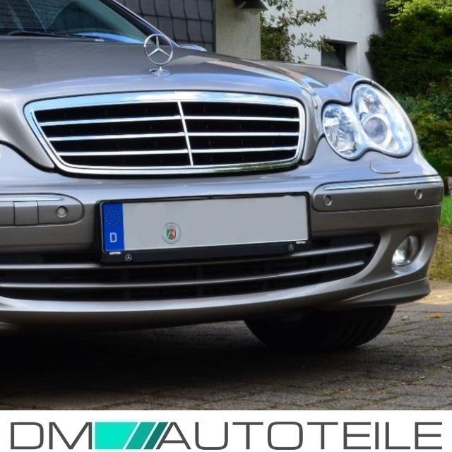 Mercedes C-Klasse W203 Kühlergrill Grill Chrom Schwarz 00-07 Avantgarde 3-Rippen