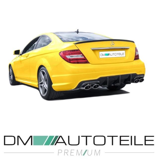 Carbon Glanz Heckdiffusor passt für Mercedes C W204 S204 4 Rohr Facelift AMG Line nicht C63 11-14