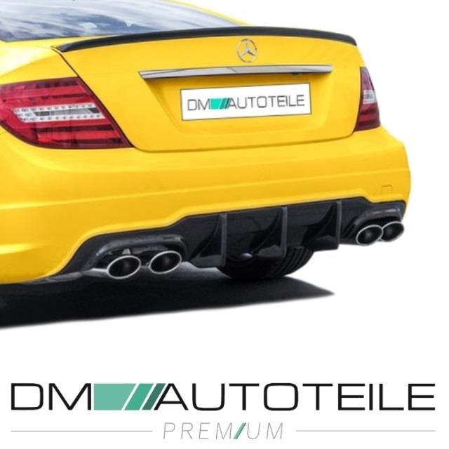 Carbon Glanz Heckdiffusor passt für Mercedes C W204 S204 4 Rohr Facelift AMG Line nicht C63 11-14
