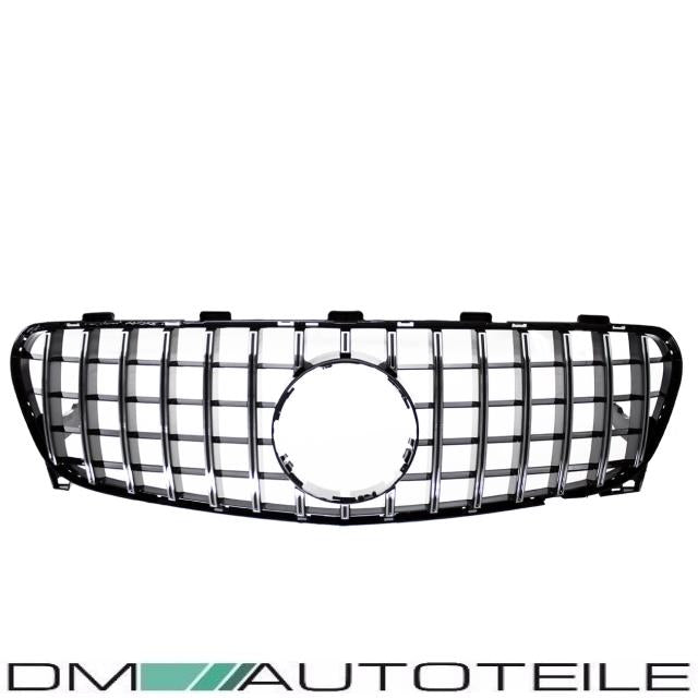 Sport-Kühlergrill für Panamericana GT Chrom Schwarz passt für Mercedes GLA X156 Mopf ab 2017