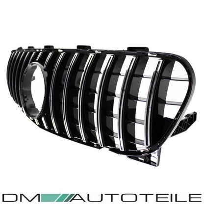 Sport-Kühlergrill für Panamericana GT Chrom Schwarz passt für Mercedes GLA X156 Mopf ab 2017