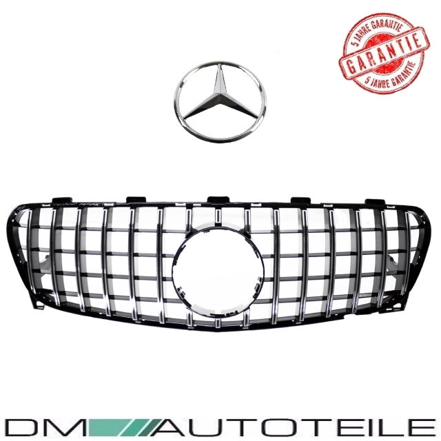 Set Sport-Panamericana Kühlergrill Chrom Schwarz +Stern passt für Mercedes GLA X156 Mopf ab 2017
