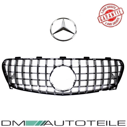 Set Sport-Panamericana Kühlergrill Chrom Schwarz +Stern passt für Mercedes GLA X156 Mopf ab 2017