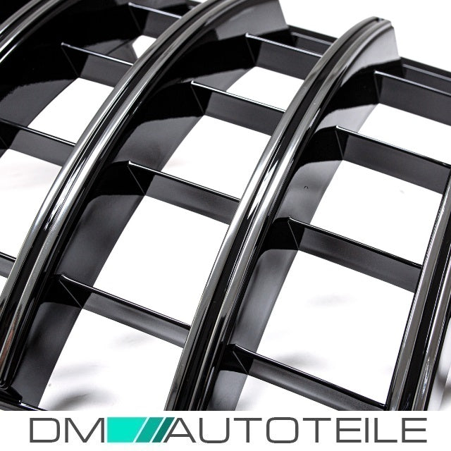 Sport-Kühlergrill für Panamericana GT Schwarz Chrom +Stern passend für Mercedes GLE C292 Coupe ab bj. 2015
