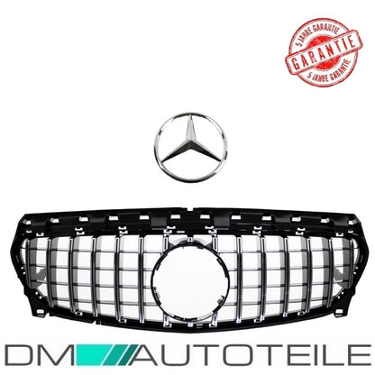 Set Sport-Kühlergrill für Panamericana GT Chrom + Stern passend für Mercedes CLA W117 ab 2016 (Mopf)