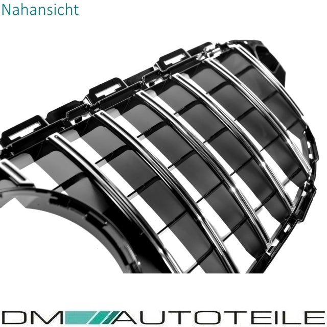 Set Kühlergrill Grill Schwarz Chrom+ Stern passt für Mercedes S205 W205 C63 Panamericana AMG GT
