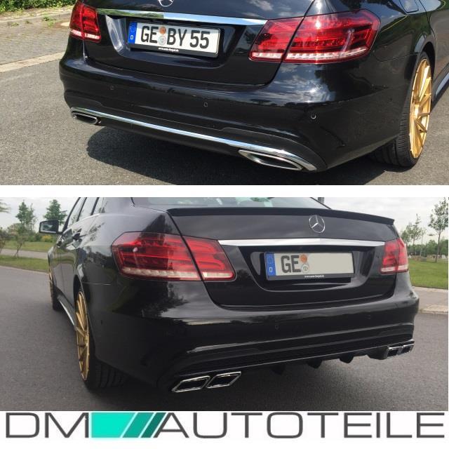 Mercedes W212 Heck Stoßstange + Schwarz Diffusor Auspuff + Zubehör für E63 AMG