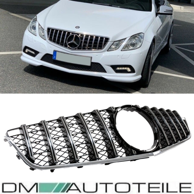 Set Sport-Kühlergrill für Panamericana GT Chrom +Stern passt für Mercedes E-Klasse W207 Coupe Cabrio 09-13