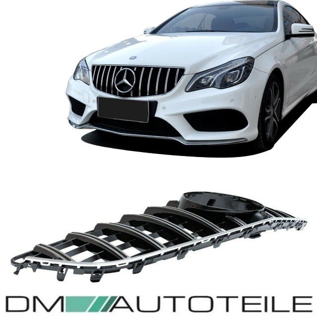 Set Sport-Panamericana Kühlergrill Chrom Schwarz +Stern passend für Mercedes E-Klasse Coupe C207 A207 Mopf 13-17