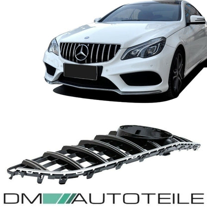 Set Sport-Panamericana Kühlergrill Chrom Schwarz +Stern passend für Mercedes E-Klasse Coupe C207 A207 Mopf 13-17