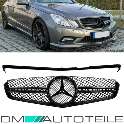 Kühlergrill Komplett Schwarz passt für Mercedes E-Klasse Coupe Cabrio W207 nicht für AMG E63 ab Bj 09-13