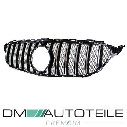 Sport Kühlergrill für Panamericana GT Grill Schwarz Chrom+ Race Gitter passt für Mercedes S205 W205 14-18