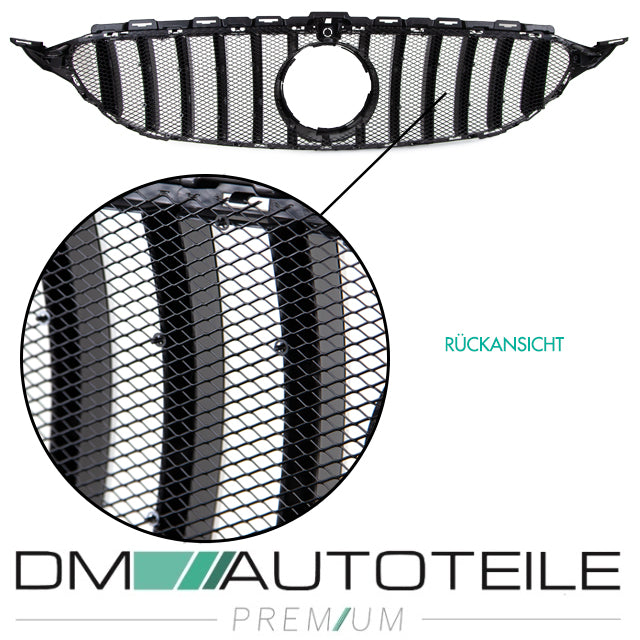 Sport Kühlergrill für Panamericana GT Grill Schwarz Chrom+ Race Gitter passt für Mercedes S205 W205 14-18