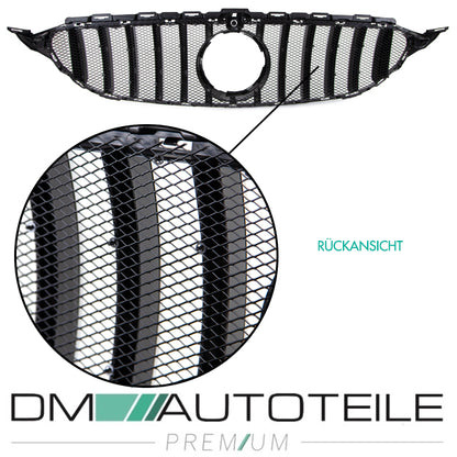 Sport Kühlergrill für Panamericana GT Grill Schwarz Chrom+ Race Gitter passt für Mercedes S205 W205 14-18