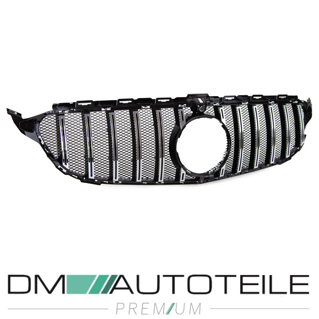 Sport Kühlergrill für Panamericana GT Grill Schwarz Chrom+ Race Gitter passt für Mercedes S205 W205 14-18