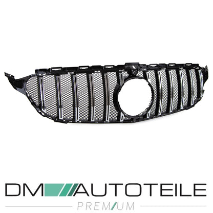 Sport Kühlergrill für Panamericana GT Grill Schwarz Chrom+ Race Gitter passt für Mercedes S205 W205 14-18