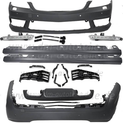 Mercedes W221 Stoßstange Bodykit kurze Version Front + Heck+ Seitenschweller +Zubehör S65 AMG
