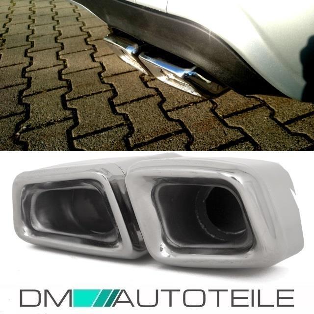 Mercedes W221 W212 Auspuffblenden Endrohre Eckig Blenden 05-11 + Zubehör S63 AMG