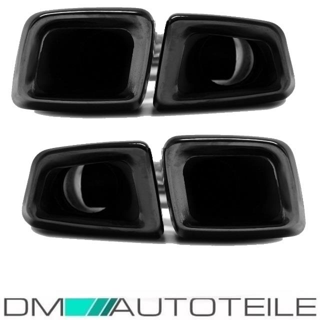 Merecedes W221 W212 Sportauspuffblenden Chrom Schwarz AMG Design S63 Eckig Set Duplex