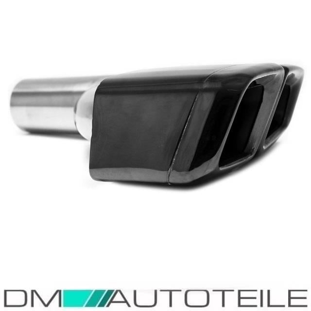 Merecedes W221 W212 Sportauspuffblenden Chrom Schwarz AMG Design S63 Eckig Set Duplex