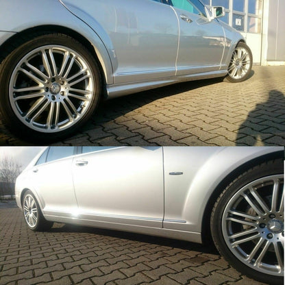 Mercedes W221 Seitenschweller Set Lange Version aus ABS + Zubehör für S65 AMG