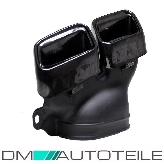 Mercedes W212 W222 Auspuffblenden Chrom Schwarz 4-Rohr Edelstahl + Zubehör E63 S63 AMG