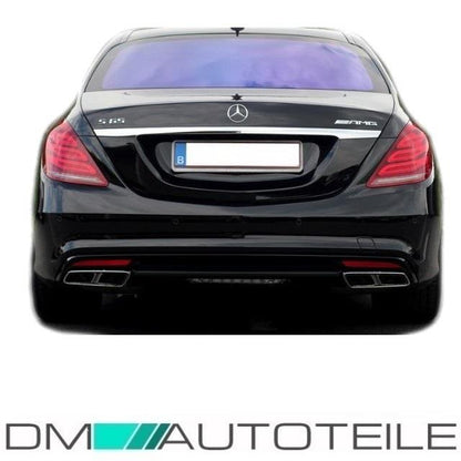 Mercedes W212 W222 Auspuffblenden Chrom Schwarz 4-Rohr Edelstahl + Zubehör E63 S63 AMG