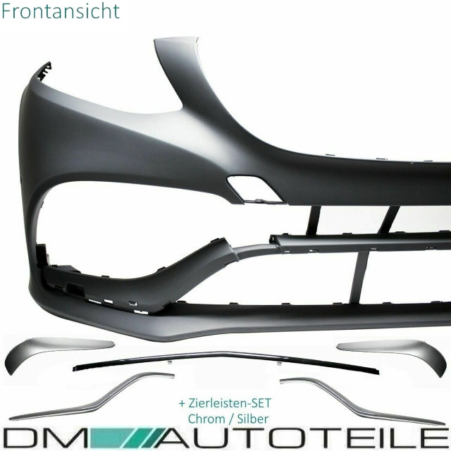Bodykit Stoßstange Vorne Hinten + Blenden passt für Mercedes GLE W166 nicht AMG
