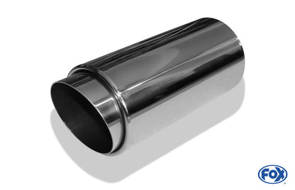FOX Anschweißendrohr Typ 27 - Racing Design Ø 90mm außen - 70mm innen an der Vorderseite/ Länge: 230 mm / Einsatz: 90mm lang
