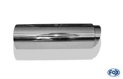FOX Anschweißendrohr Typ 27 - Racing Design Ø 90mm außen - 70mm innen an der Vorderseite/ Länge: 330 mm / Einsatz: 90mm lang