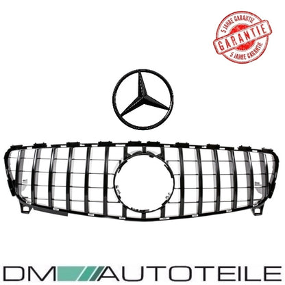 Set Sport -Panamericana GT Facelift Kühlergrill Komplett Schwarz + Stern lackiert passend für Mercedes A-Klasse W176 Mopf ...