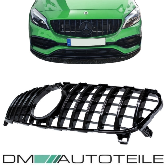 Set Sport -Panamericana GT Facelift Kühlergrill Komplett Schwarz + Stern lackiert passend für Mercedes A-Klasse W176 Mopf ...