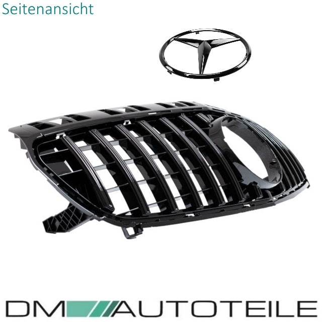Set Sport Kühlergrill für Panamericana GT Schwarz + Stern Hochglanz passend für Mercedes W176 Vor Mopf 12-15