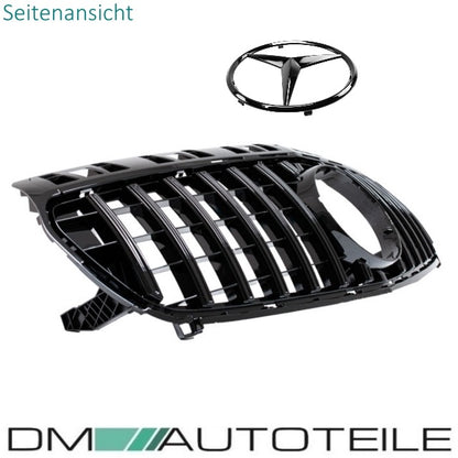 Set Sport Kühlergrill für Panamericana GT Schwarz + Stern Hochglanz passend für Mercedes W176 Vor Mopf 12-15