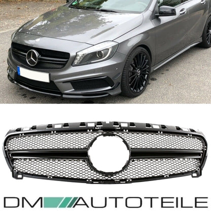 Sport Kühlergrill Schwarz Glanz passt für Mercedes A-Klasse W176 ab 13-15 nicht für AMG 45
