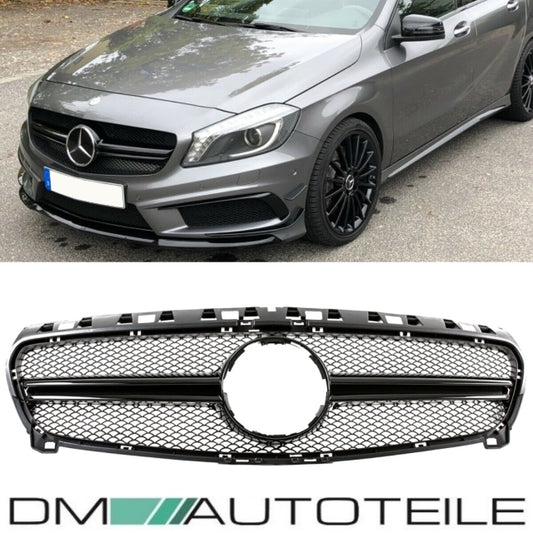 Sport Kühlergrill Schwarz Glanz passt für Mercedes A-Klasse W176 ab 13-15 nicht für AMG 45