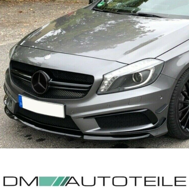 Set Sport Kühlergrill Schwarz Glanz + Stern passt für Mercedes A-Klasse W176 nicht AMG A45 Bj 13-15