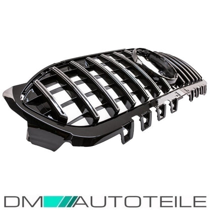 Sport-Kühlergrill für Panamericana GT Schwarz Chrom passt für Mercedes A-Klasse W177 Bj ab 2018 ohne Kamera Loch