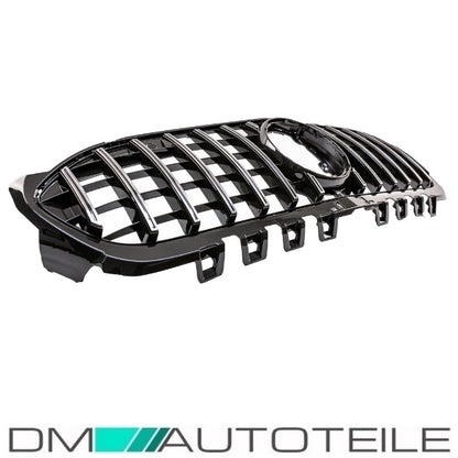 Sport-Kühlergrill für Panamericana GT Schwarz Chrom passt für Mercedes A-Klasse W177 Bj ab 2018 ohne Kamera Loch