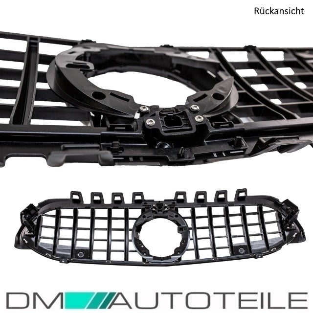 Set Sport-Kühlergrill für Panamericana GT Chrom +Stern passt für Mercedes A-Klasse W177 Bj ab 2018 auch 360° Kamera