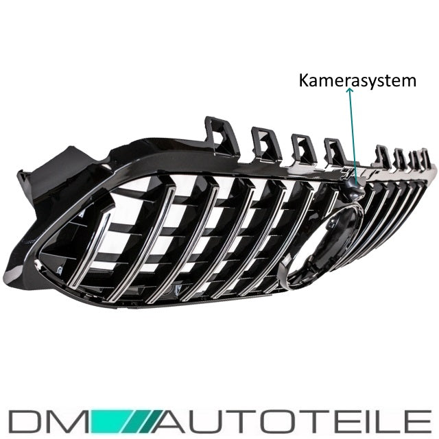 Set Sport-Kühlergrill für Panamericana GT Chrom +Stern passt für Mercedes A-Klasse W177 Bj ab 2018 auch 360° Kamera